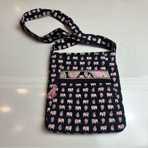 Vera Bradley Black and Pink Elephant Crossbody Bag